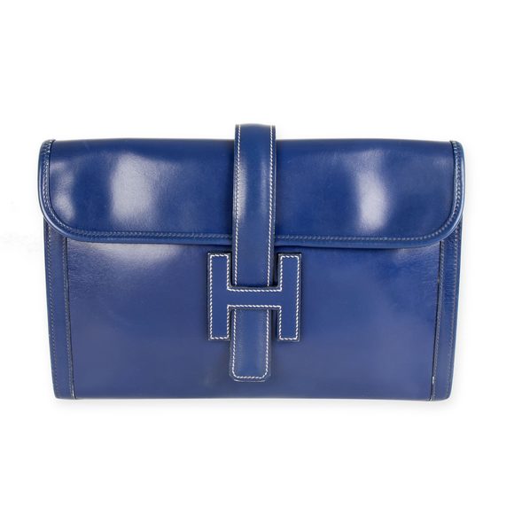Hermès Vintage Bleu Saphir Box Calf Jige PM - Picture 1 of 9